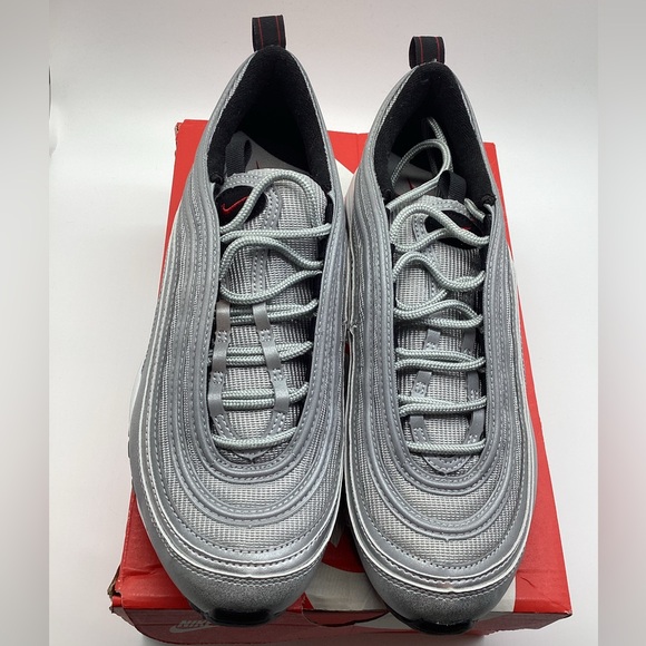Nike Air Max 97 QS GS Metallic Silver/Varsity Red/White Grade School Kids' Shoe - Picture 8 of 16